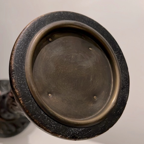 Vintage Solid Wood Carved Candle Holders Set of Two - Picture 4 of 8